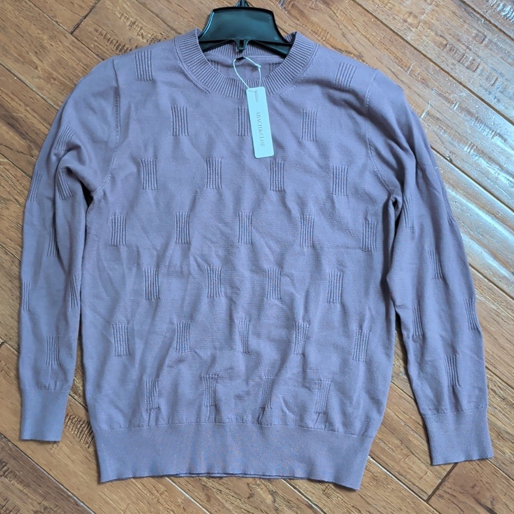 Arach & Cloz Lilac Mauve Crewneck Knit Sweater
